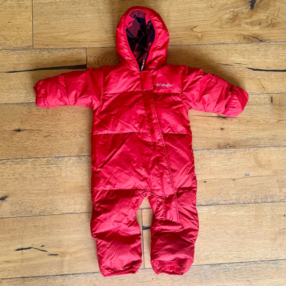 Columbia Bright Red Baby Snowsuit SIZE 12-18 M